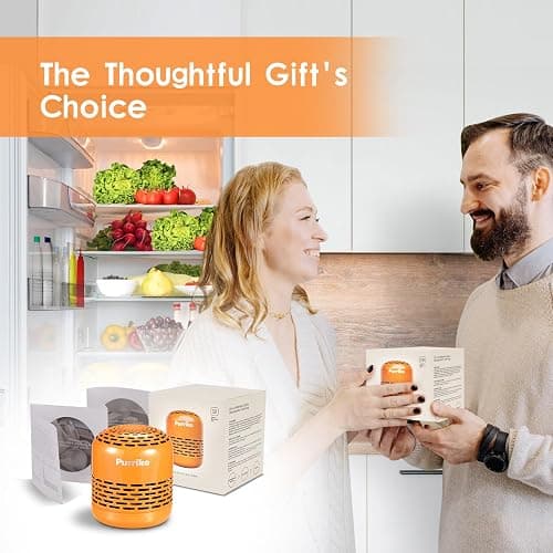 Purriko Refrigerator Deodorizer, Long-Lasting Fridge Odor Eliminator | Replaces Baking Soda and Activated Carbon, Reusable Fridge Deodorizer, Orange thumbnail 6