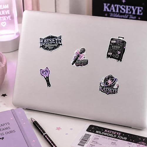 RockPaperStikrz Katseye Wildworld Tour Vinyl Stickers, 9 Pack, 3 Inch, Glossy Multicolor Concert Decals for Laptop, Water Bottle, Notebook thumbnail 2