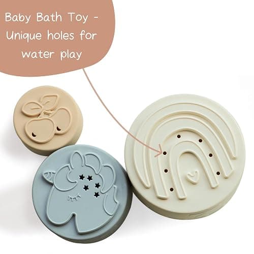 Moonkie Baby Stacking Cups Toy Silicone, Teether for Baby, Early Development & Activity Toys, Silicone Soft Toy, for Bath Play, Stacking Toys 7 Piece Set, Gifts for Boys and Girls 6 Months+ thumbnail 8