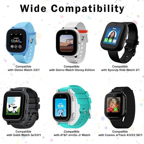 Kuaguozhe 3 Pack Replacement Nylon Bands Compatible with Gabb Watch 3e 3 2 1/ Gizmo Watch 3 2 1/Cosmo JrTrack Watch, Hook & Loop Design Easy to Put On & Off, Breathable & Washable thumbnail 2