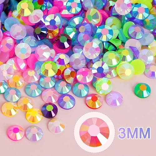 18000Pcs Resin Jelly Rhinestones for Bedazzling, Multicolor 3mm Flatback Rainbow Gems, Bedazzling Crystal with 4Pcs 2.5g Jewelry Glue, Rhinestone Picker for DIY Crafting Clothes Shoes Nail Art thumbnail 4