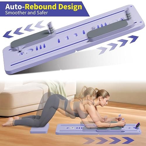 Pilates Reformer Set, ESBANY Pilates Board with Phone Holder, Multi-Purpose Foldable Pilates Reformer Machine, Portable Home Pilates Slider Board Equipment for Home Workout, Fitness, Exercise, Abs thumbnail 5