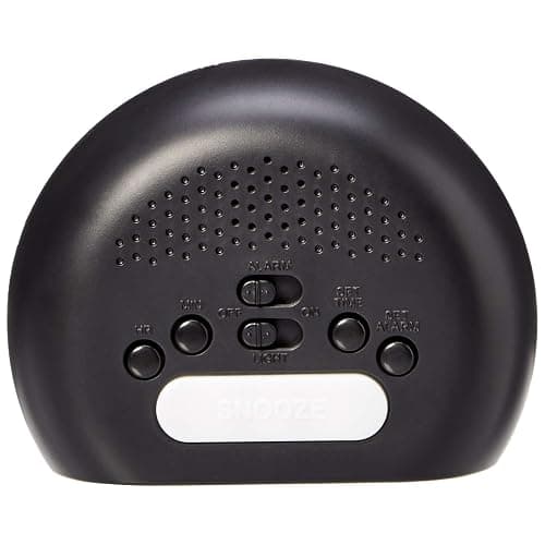 Amazon Basics Small Digital Oval Alarm Clock With LED Display, Nightlight & Battery Backup, Black, 4.5 x 3.5 x 2.4 Inches thumbnail 6