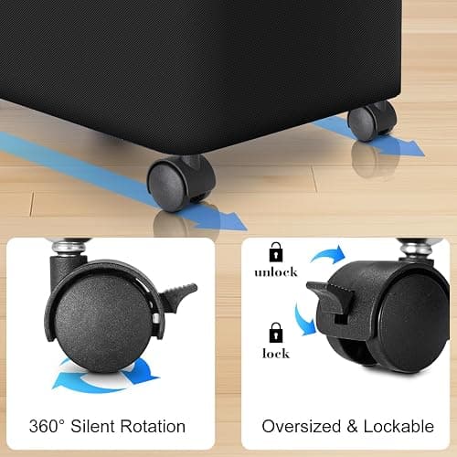 Laundry Hamper with Wheels,29 Gal (110L) Laundry Basket with lid Rolling Clothes Hamper Foldable Dirty Clothes Basket on wheels with Bamboo Frame and Bag for Bedroom, Dorm, Laundry Room-Black thumbnail 4