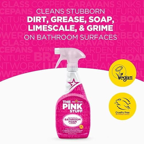 Stardrops – The Pink Stuff Ultimate Cleaning Pack – Miracle Cleaning Paste, Multi-Purpose Spray & Bathroom Foam – Cuts Grease, Removes Stains, Cleans Kitchens, Bathrooms, and More thumbnail 4
