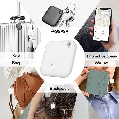 Air Tracker Tags-4 Pack[Apple MFi Certified], Bluetooth Tracker Works with Apple Find My APP (iOS Only), Smart Tag Item Finder for Keys, Bags, Luggage, Wallet, Replaceable Battery Last 2 Years thumbnail 6