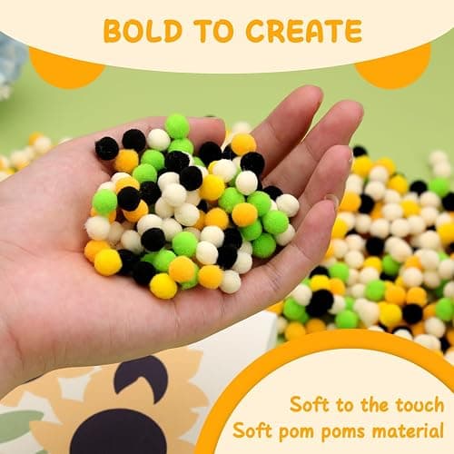 Veroave Pom Pom Painting Art Kit for Adults, Perfect Pompom Painting Kit, Colorful Pom Poms and Supplies Included, Pom Pom Paintings on Paint Canvas(Sunflower) thumbnail 6