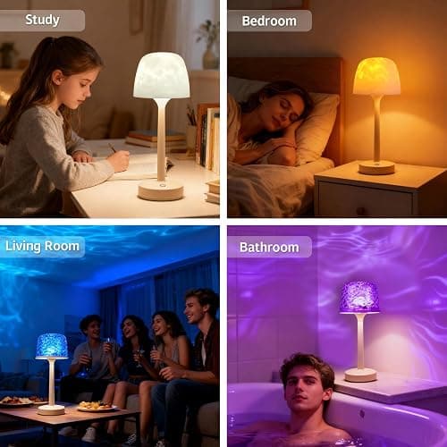 Peledic Waterproof Shower Lamp, Spa-Like Bathroom Light, Rechargeable Cordless Lamp with Touch & Remote Control, 16 Color Ocean Wave Projector, Shower Light for Inside Shower & Bathtub thumbnail 8