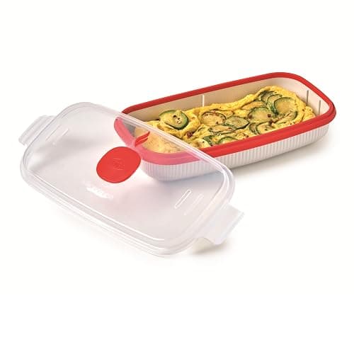 Snips - Microwave EGG POACHER and Omelette Maker - Poached Egg Maker Microwave - 0.75 LT - 24 x 12.5 x 6 cm - Microwave Egg Steamer, White and red - 100% Made in Italy - 0% BPA - Egg Poacher/Omelette Maker thumbnail 7
