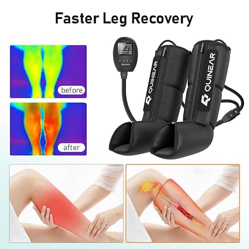 Leg Recovery System for Athletes, Air Compression Recovery Boots Massager for Circulation and Pain Relief - 9 Intensities 60-140 mmHg - FSA-HSA Eligible thumbnail 4