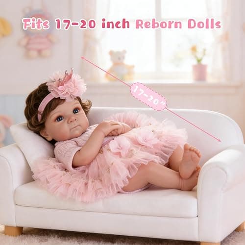 EKOKIZ Reborn Baby Dolls Clothes Girl Pink Baby Clothes for Dolls 17-20 Inches Doll Outfits and Accessories for Realistic Newborn Girl thumbnail 5