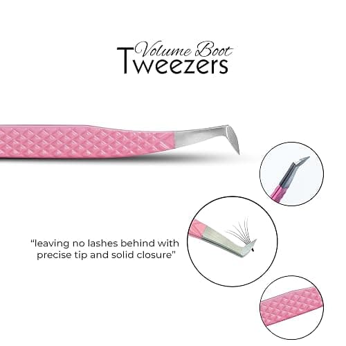 SIVOTE Lash Tweezers for Eyelash Extensions, Set of 3 - Volume, Volume Boot, Slim 90 Degree Tweezers with Fiber Tips in Pastel Colors, Ideal for Mega, Volume & Russian Lashes - Includes Leather Pouch thumbnail 4