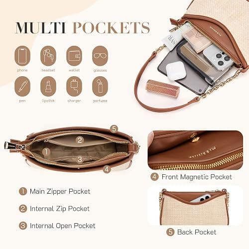 Missnine Purses for Women, Shoulder Bag Small Handbags Vegan Leather Underarm Bags Trendy Hobo Cute Clutch Purse thumbnail 4