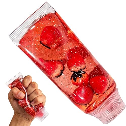 Toothpaste Squishy Toy,Cute Slow Rising Squeeze for Adults Office Home Desk,Stress Relief Sensory Toy - Fidget Novelty Toy and Gift for Kids and Adults - Red Strawberry - Image 1