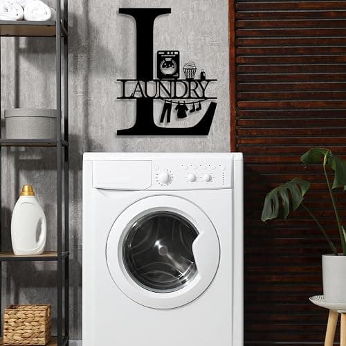 Metal Laundry Room Decor, Black Laundry Signs Wall Decor, Farmhouse Funny Laundry Room Sign, Rustic Wall Hanging Modern Laundry Wall Decor Wall Art, Black, 11x14 Inch thumbnail 4