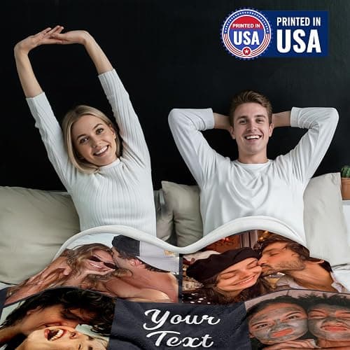 Yofair Ships Next Day, Custom Blanket with Picture Wedding Anniversary Valentines Day Gifts for Him Her Personalized Photo Blankets I Love You Couple Gift for Women Boyfriend Girlfriend Wife Husband thumbnail 4