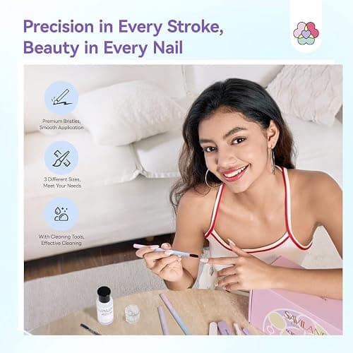 SAVILAND Acrylic Nail Brush with Cleaner: Size 8,10,14 Professional Acrylic Brushes Makeup Brushes Cleaner Conditioner Nail Brush Cleaner Tool & Dappen Dish for Acrylics Nails Home Salon DIY thumbnail 7