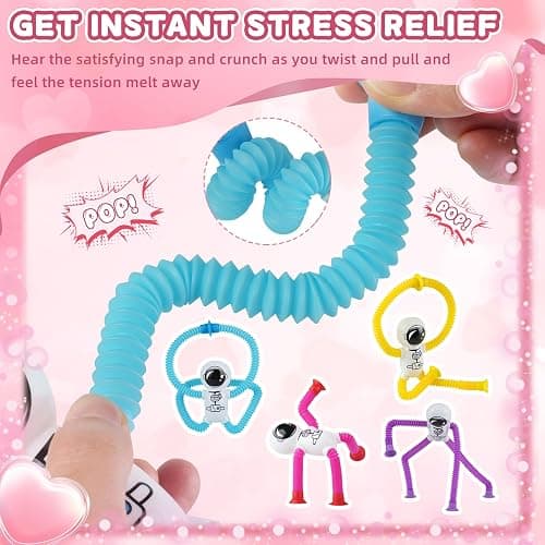 Astronaut Sensory Toys,Chirstmas Gifts for Grandkids Toddlers,4Pcs Suction Autism Toy Pop Tube Fidget Toys,Autistic Busy Travel Toys Chirstmas Stocking Stuffers thumbnail 4