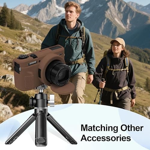 Case with Removable Lens Cover for Canon G7X Mark II/G7XII Camera(Brown) | Soft Silicone Camera Protective Case,Slim Fit,Anti-Scratch,Dustproof,Shockproof,Camera Accessories,For Travel,Daily Use thumbnail 6