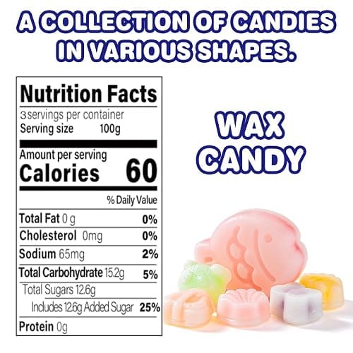 Chewli Wax Candy – Mixed Fruit Flavors, Various Styles, Individually Wrapped, Nostalgic Retro Party Gifts, Perfect for Playing Games &Various Gatherings, Canned, 10.6 oz thumbnail 2