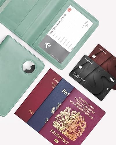 Stouchi AirTag Passport Holder – Slim RFID Travel Wallet | Ultra-slim, Waterproof PU Leather, 5 Card Slots, RFID Blocking, AirTag Slot – Perfect for US Passports, Snug for EU thumbnail 7
