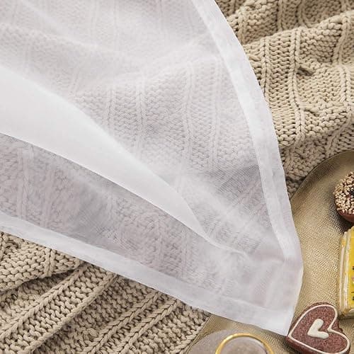 MIULEE 2 Panels Solid Color White Sheer Curtains Elegant Grommet Window Voile Panels/Drapes/Treatment for Bedroom Living Room (54X84 Inch) thumbnail 5