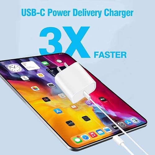 USB C Fast Charger for Apple iPad Pro 13/12.9/11 in 2025-2018,iPad 11th(A16),iPad Air 5th/Mini 7th,iPhone 17/16/15 Series,USB C Charger Fast Charging Adapter Wall Block with 6FT USBC to C Cable Cord thumbnail 3