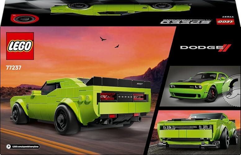 LEGO Speed Champions Dodge Challenger SRT Hellcat Sports Car Toy - Car Model Kit with a Driver Minifigure - Birthday Gift for 9+ Year Old Boys - 77237 thumbnail 12