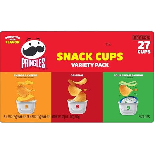 Pringles Potato Crisps Chips, Lunch Snacks, Snack Cups, Variety Pack, 19.3oz Box (27 Cups) thumbnail 7