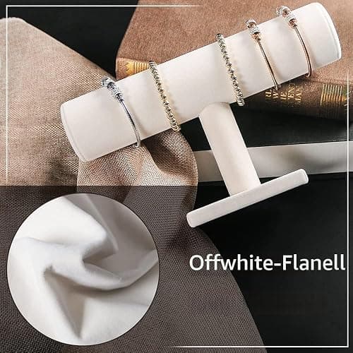 Pangkeep Armbandhalter, Armband-Organizer, Präsentationsständer, beigefarbener Samt, T-Stange, Schmuckständer zum Verkauf. thumbnail 5
