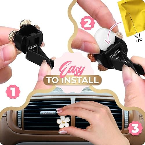 6 Pieces Daisy Car Decoration Flower Air Vent Clip Air Conditioning Outlet Clip Car Air Freshener Clip Car Interior Decor Charm Colorful Interior Accessories for Girls Women thumbnail 3