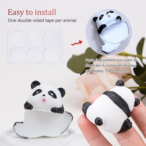 6PCS Car Navigator Screen Ornaments,Cute Animal Rear View Mirror Accessories, Funny Car Display Decoration, Car Accessories Interior for Women/Men Computer Monitor Decor,for Women Funny Gifts thumbnail 2