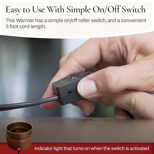 Candle Warmers ETC 2-in-1 Candle and Fragrance Warmer for Warming Scented Candles or Wax Melts and Tarts with to Freshen Room, Gray Texture thumbnail 6