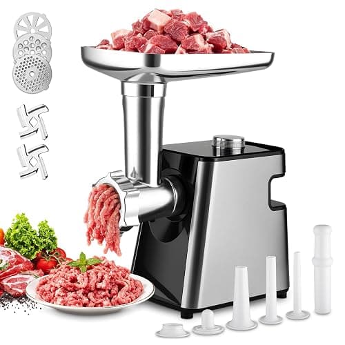 Meat Grinder - Electric Meat Grinders with Stainless Steel, Easy Operation for Grinding Meat, Making Sausages and Meatballs, 350W Powerful Motor Ideal for Home Kitchen and Restaurant Use - Image 1