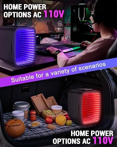 FANSEXPERT Mini Fridge, 4 Liter/6 Cans Small Refrigerator With Dimmable LED Light,AC/DC Portable Mini Cooler and Warmer, Gaming Small Fridge for Bedroom,Office,Gaming Room and Car (Black) thumbnail 5