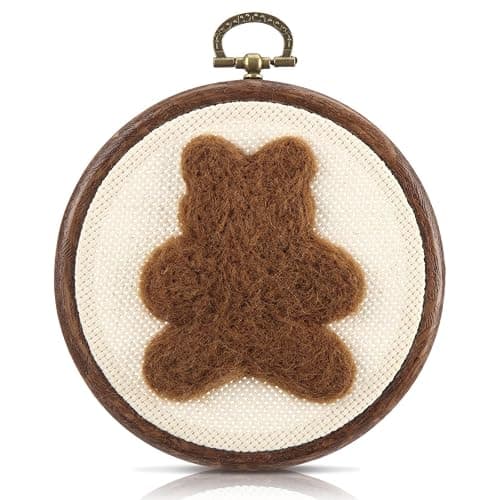 Chunful Felted Bear Nursery Wall Decor Cute Wall Art Decorative Artwork for Nursery Themes Bathroom Living Room Classroom Home Decoration - Image 1