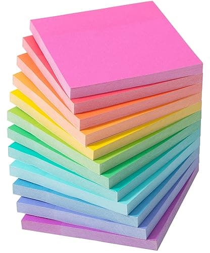 Mr. Pen- Sticky Notes, 3”x3”, 12 Pads, 600 Sheets, 12 Vibrant Color Sticky Notes 3x3