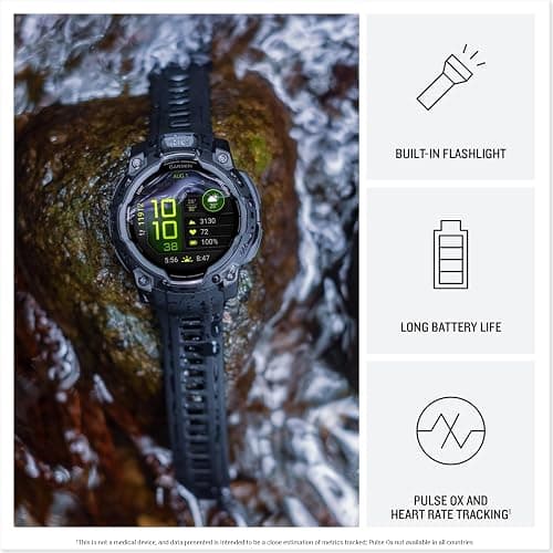 Garmin Instinct® 3 45mm, AMOLED Display, Rugged Outdoor GPS Smartwatch, Metal-Reinforced Bezel, Built-in Flashlight, Up to 18 Days of Battery Life, Black thumbnail 3