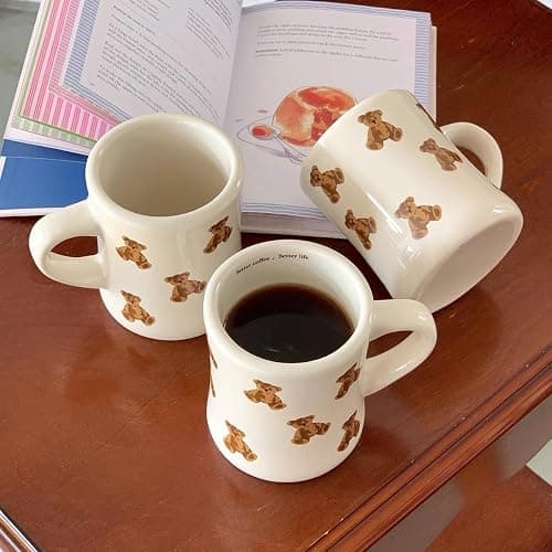 HAOW Charming Teddy Bear Coffee Mug - Adorable Gift for Kids and Adults - Cute Ceramic Cup for Home, Office - Perfect for Animal Lovers, Teachers, Parents - Fun Drinkware for All Beverages-11OZ thumbnail 2