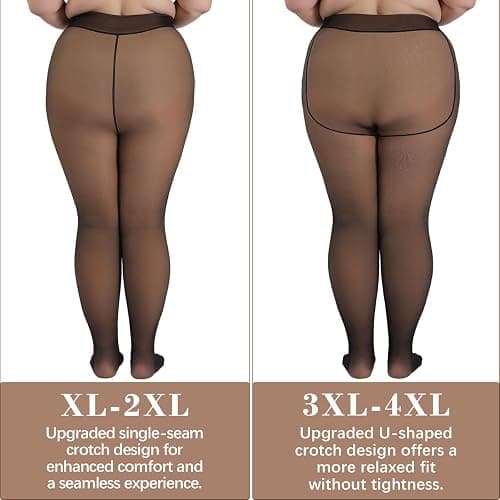 DancMolly Fleece Lined Tights Women Plus Size Fake Translucent Warm Thick Thermal Legging High Waisted Winter Sheer Pantyhose thumbnail 3