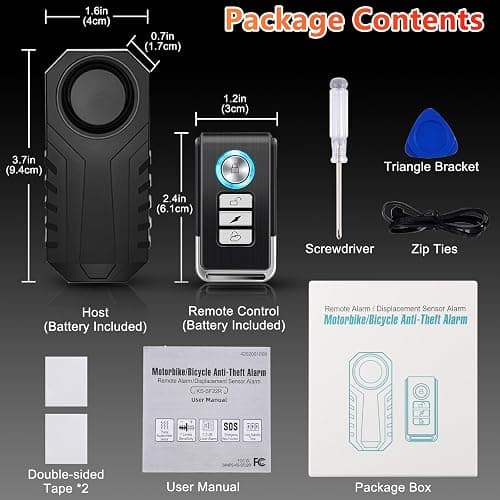 EGIZPY Bike Alarms,Bike Alarm Anti Theft, Bicycle Alarms with Remote,113dB Super Loud Bicycle Vibration Motion Sensor Siren Anti Theft Security System IP65 Waterproof thumbnail 8
