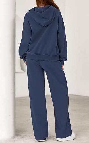 PRETTYGARDEN Women's 2 Piece Outfits Fall Sweatsuits Oversized Hoodies Wide Leg Sweatpants Tracksuits Lounge Matching Sets thumbnail 5