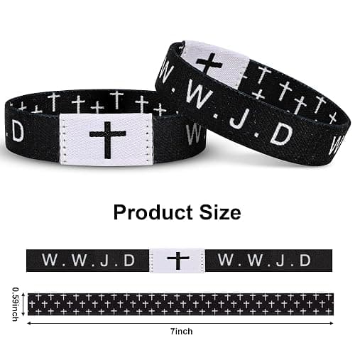 Pmormyy Daily Bible Verse WWJD Bracelet, Christian Jesus Wearable Bracelet for Women Men, WWJD Bracelet - What Would Jesus Do Bracelet thumbnail 4