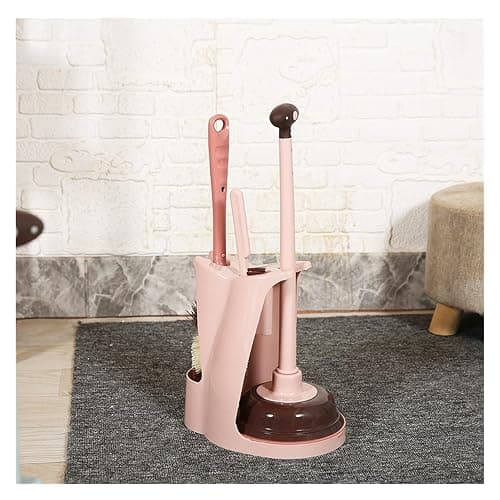 CEVIZ 3 in 1 Toilet Brush and Plunger Set Toilet Plunger and Bowl Brush Combination for Bathroom Cleaning (Color : Pink) thumbnail 5