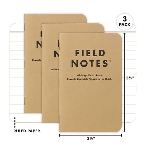 Field Notes: Original Kraft 3-Pack - Ruled Paper Memo Books - Lined 48 Page Pocket Notebooks - 3.5" x 5.5" thumbnail 2