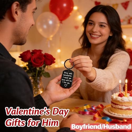 Drive Safe Keychain for Boyfriend - Drive Safe Handsome I Need You Here With Me Keyring Birthday Valentine’s Day Gifts for Him Boyfriend Husband Gifts thumbnail 5