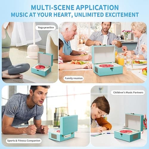 Yintiny Blue Time Music Box CD Player with Speaker for Home Decoration thumbnail 5