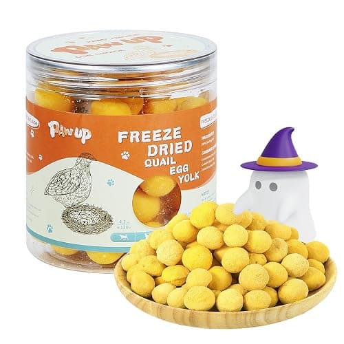 PAWUP Freeze Dried Quail Egg Yolk Pet Treats, Freeze-Dried Pet Food for Dogs, Cats, Pure Fresh Ingredient, 4.2 oz, Rawhide Free, Gluten&Grain Free - Image 1