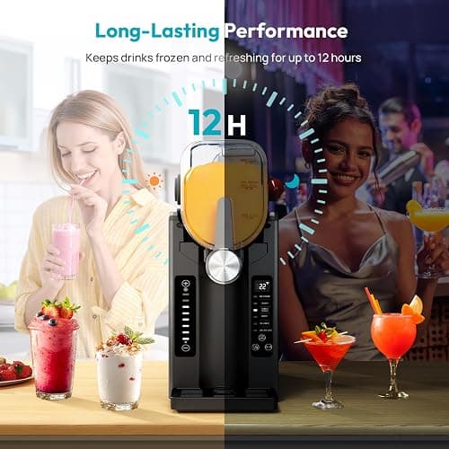 Rellytech Slushie Machine for Home - No Ice Needed Slushy Maker Ice Cream Maker, Professional Frozen Drink Maker, Auto Self-Cleaning, 6 Preset Programs, Frozen Margaritas, Frappés, Milkshake thumbnail 7