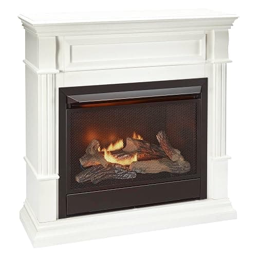 Duluth Forge Ventless Liquid Propane Gas Fireplace with Mantel - 26,000 BTU, T-Stat Control, White Finish - Model# DFS-300LT-3WT thumbnail 3